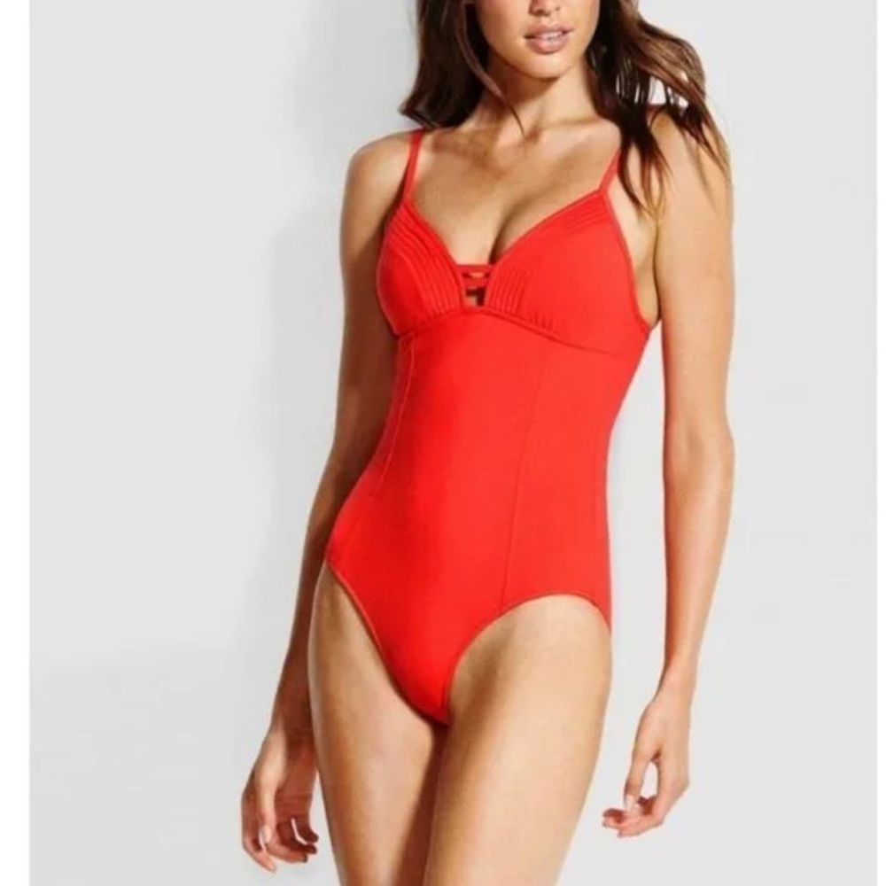 NWOT Seafolly Quilted One Piece Swimsuit Chili Red